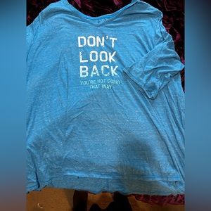Catherine’s blue don’t look back mid sleeve shirt! Size 4x
